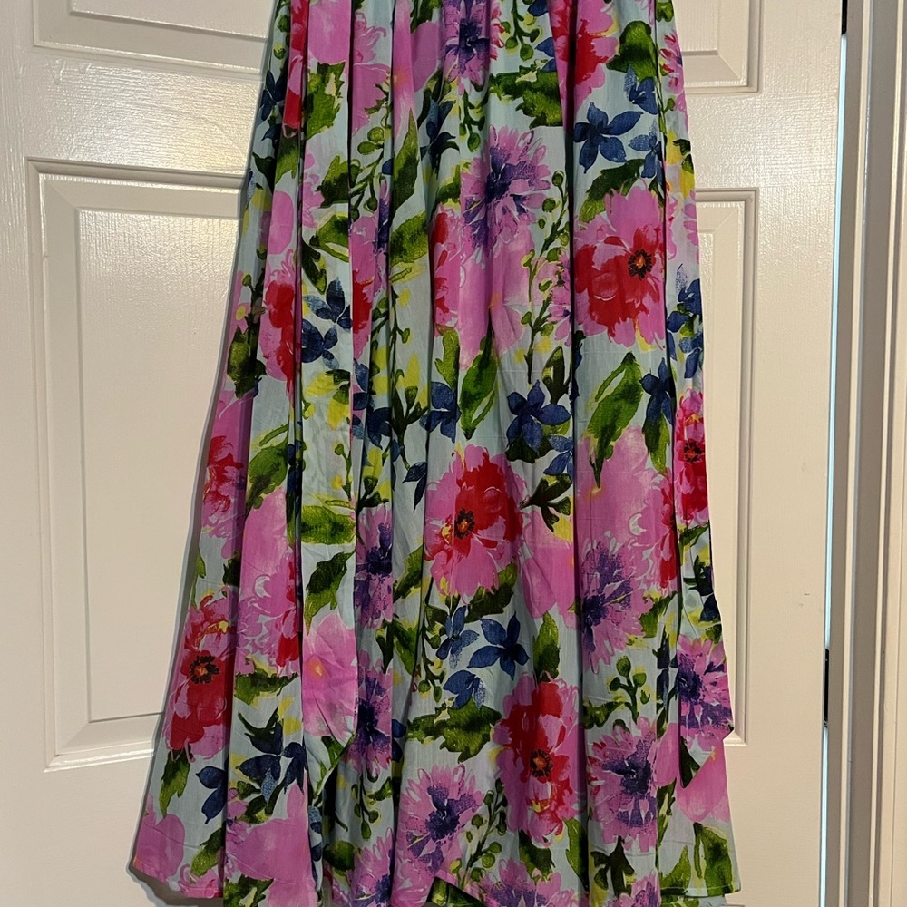 Floral Pink and Green Women's Skirt